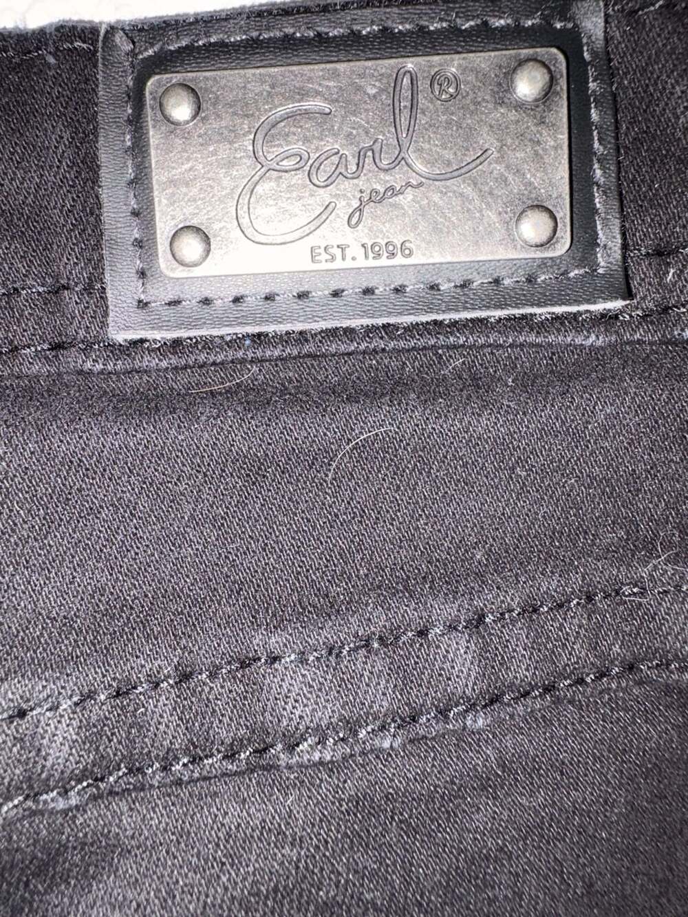 Earl Jean Women's Size 18W Black Straight Leg Embellished Pocket Denim Jeans - Picture 4 of 6